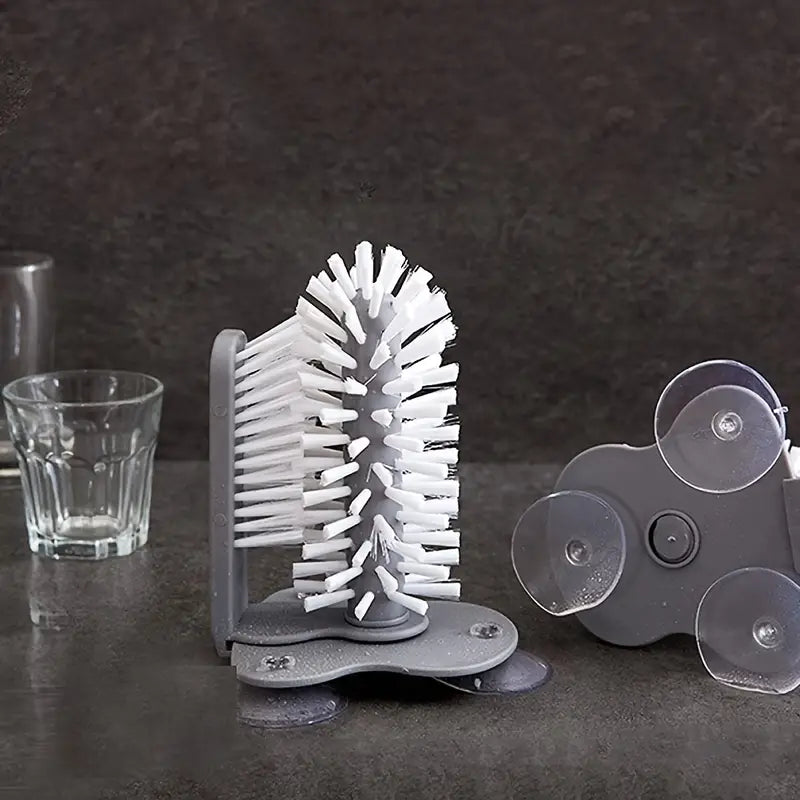 Bottle Cleaning Brush with Double Rotating Bristles