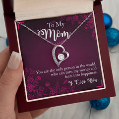 To My Mom, I Love You Forever Love Necklace