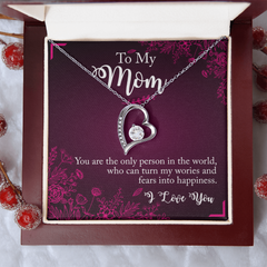 To My Mom, I Love You Forever Love Necklace