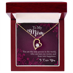 To My Mom, I Love You Forever Love Necklace