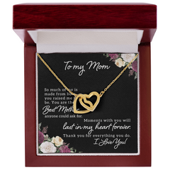 To My Mom, I Love You Interlocking Hearts Necklace