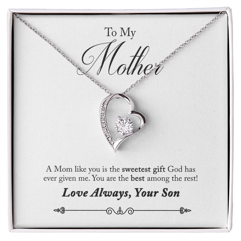 To My Mother, Love Always, Your Son Forever Love Necklace