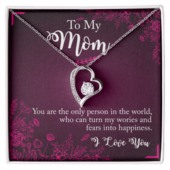 To My Mom, I Love You Forever Love Necklace