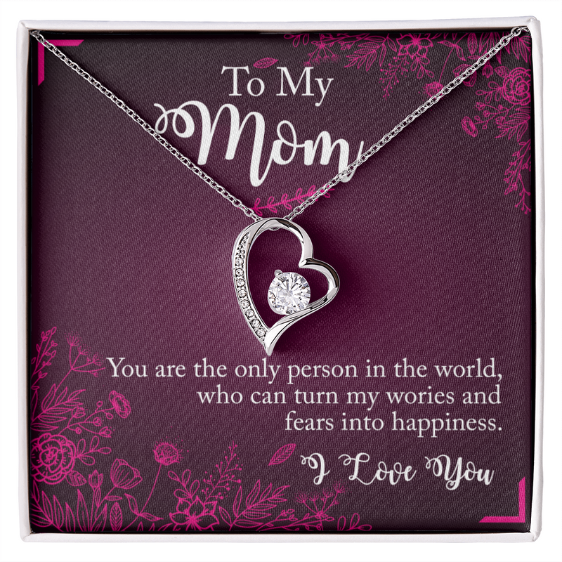 To My Mom, I Love You Forever Love Necklace