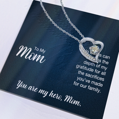 To My Mom, You Are My Hero Forever Love Necklace