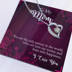 To My Mom, I Love You Forever Love Necklace