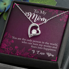 To My Mom, I Love You Forever Love Necklace