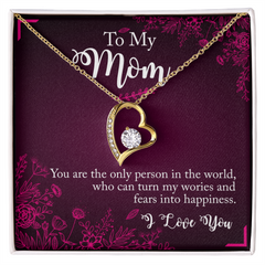 To My Mom, I Love You Forever Love Necklace