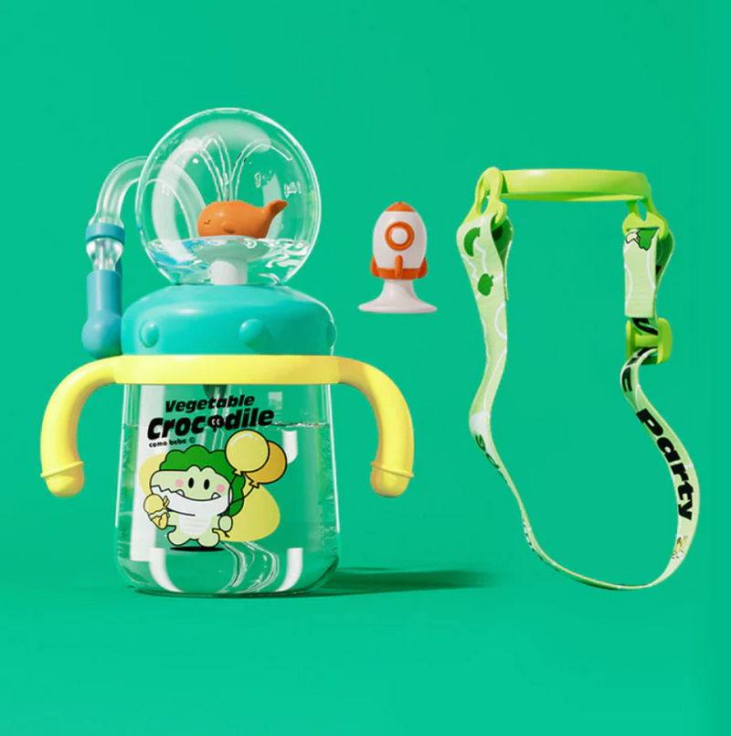 Silicone Straw Cup with Handles
