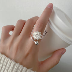 Elegant Adjustable Opening Lotus  Ring